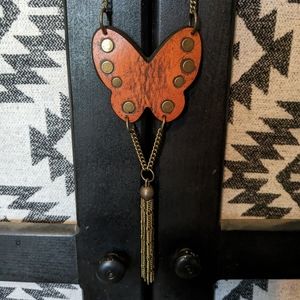 Three Bird Nest Butterfly Necklace